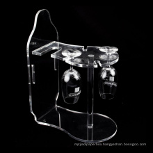 Factory Custom Acrylic 3 High Stand Display Wine Glass Bottle Rack Holder